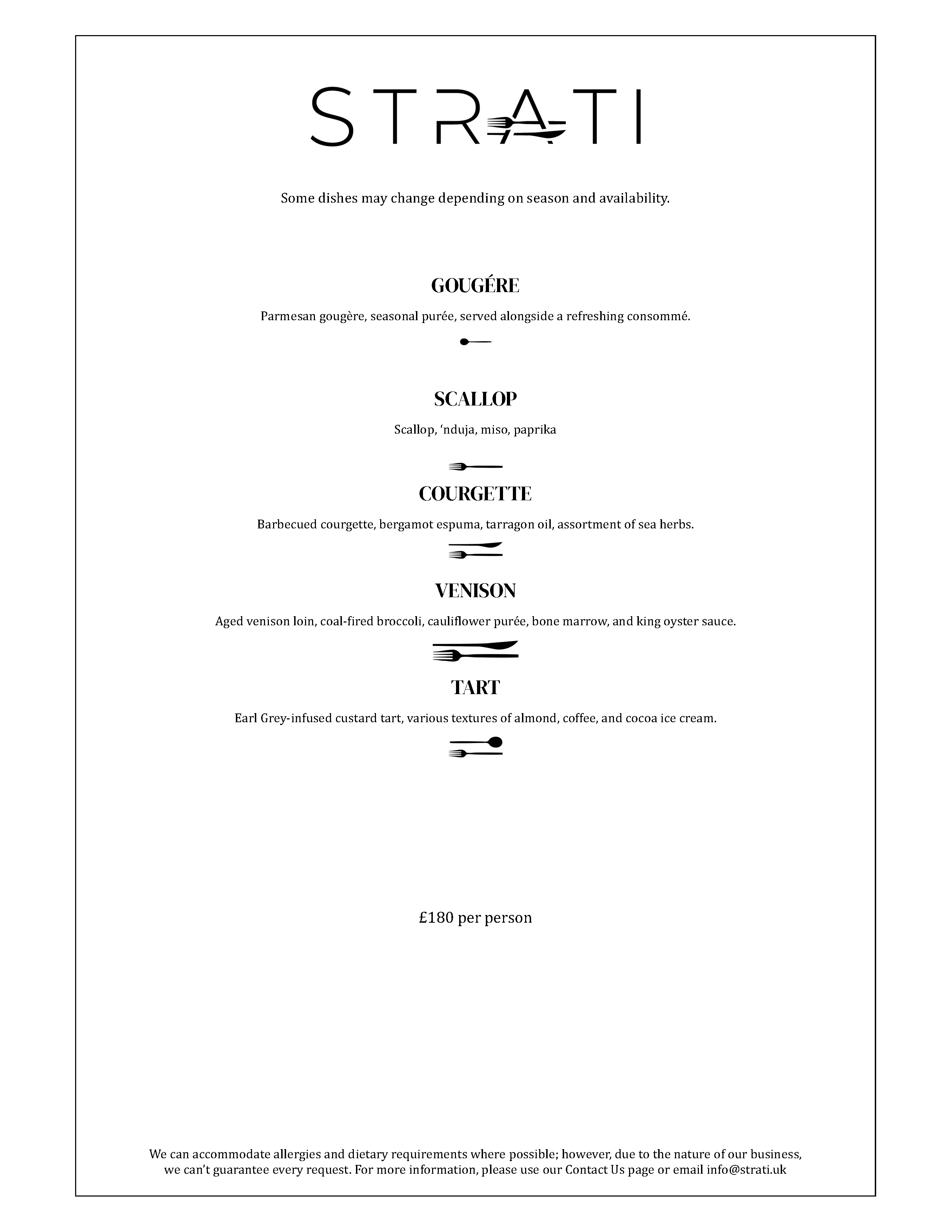 5-course menu preview